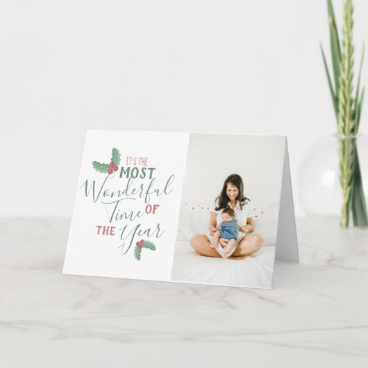 Geweldige kerstfoto van het jaar feestdagen kaart (Voorkant)