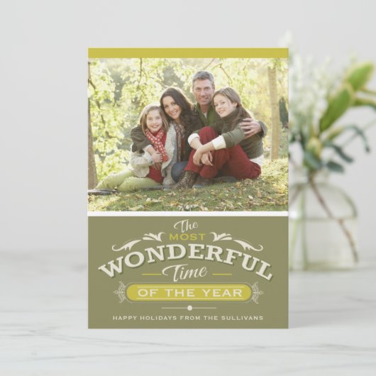 Geweldige kerstfoto van het jaar feestdagenkaart (Staand voorkant)