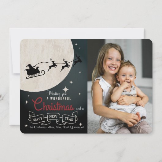 Geweldige kerstfotokaart feestdagenkaart (Voorkant)