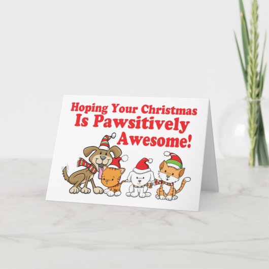 Geweldige Kerstmis van Pawsitively van honden & Feestdagen Kaart (Voorkant)