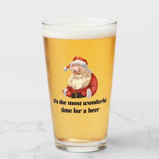 Geweldige kersttijd voor een biertje glas (Voorkant gevuld)