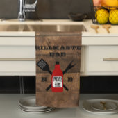 Geweldige keukenhanddoek met speciale saus