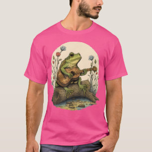 Geweldige kikker die gitaarkikker speelt en banjo  t-shirt
