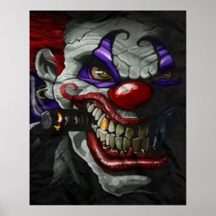 Geweldige Killer Clown Cartoon Artwork horror Poster