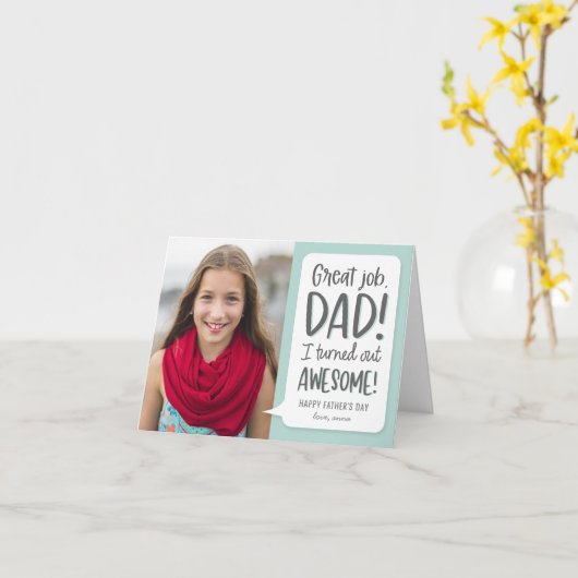 Geweldige Kind bewerkbare kleuren Vaderdag Kaart (Gele Bloem)