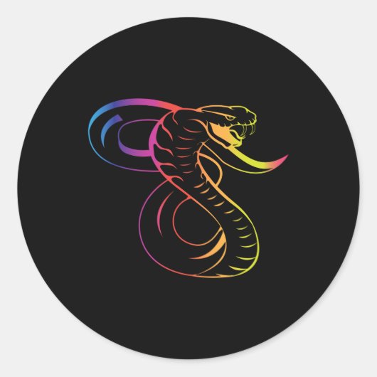 Geweldige King Cobra Snake Ronde Sticker (Voorkant)