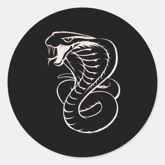 Geweldige King Cobra Snake Ronde Sticker (Voorkant)