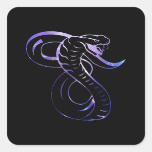 Geweldige King Cobra Snake Vierkante Sticker