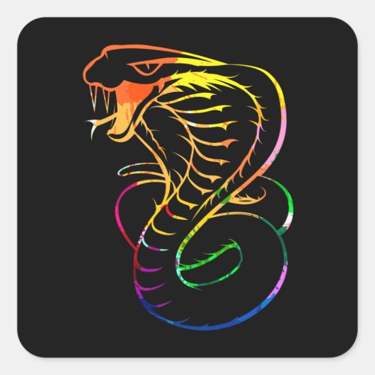 Geweldige King Cobra Snake Vierkante Sticker (Voorkant)
