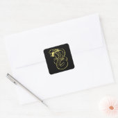 Geweldige King Cobra Snake Vierkante Sticker (Envelop)
