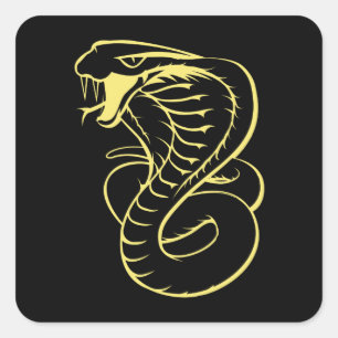 Geweldige King Cobra Snake Vierkante Sticker