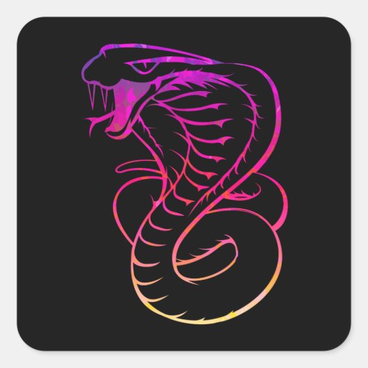 Geweldige King Cobra Snake Vierkante Sticker (Voorkant)