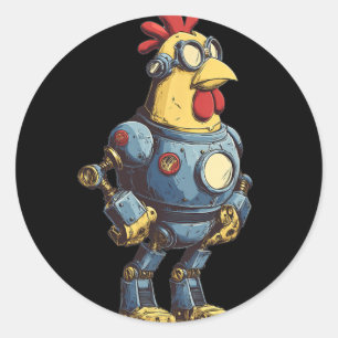 Geweldige Kippenrobot Voor Toekomstige Dierenliefh Ronde Sticker