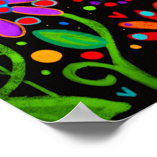 Geweldige Klasse Kleurrijke Bloemen Gepersonalisee Poster (Hoek)