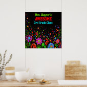 Geweldige Klasse Kleurrijke Bloemen Gepersonalisee Poster (Keuken)