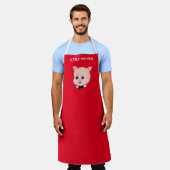 Geweldige klein varken rood schort (Gedragen)