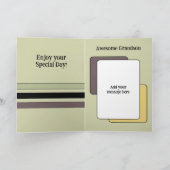 Geweldige kleinzoon voeg foto groene verjaardag to kaart (Binnen)