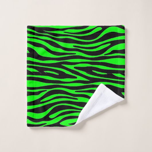 Geweldige kleurencombinatie Lime Green-Zebra Bad Handdoek (Wasdoekje)