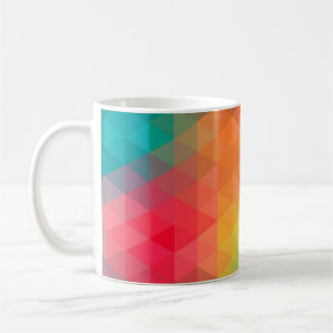 Geweldige kleurig driekleurenpatroon met coole tre koffiemok