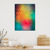 Geweldige kleurig driekleurenpatroon met coole tre poster (Keuken)