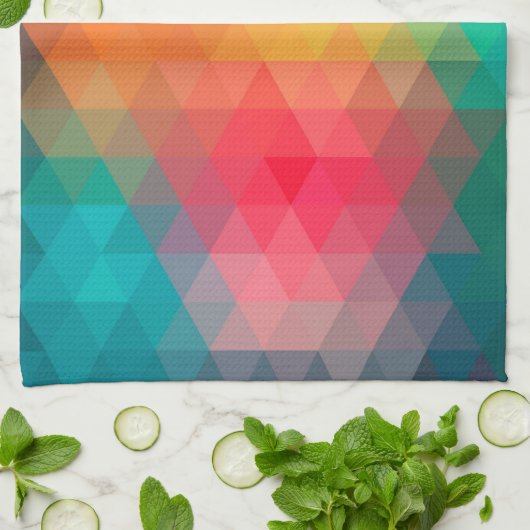 Geweldige kleurig driekleurenpatroon met coole tre theedoek (Gevouwen)