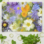 Geweldige kleurig ontwerp voor tuinbouwbloemen theedoek (Gevouwen)