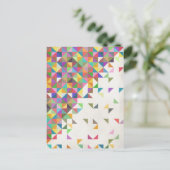 Geweldige kleurig retro geometrisch patroon briefkaart (Staand voorkant)
