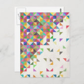 Geweldige kleurig retro geometrisch patroon briefkaart (Voorkant / Achterkant)