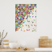 Geweldige kleurig retro geometrisch patroon poster (Keuken)
