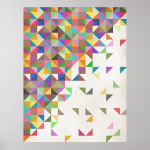 Geweldige kleurig retro geometrisch patroon poster