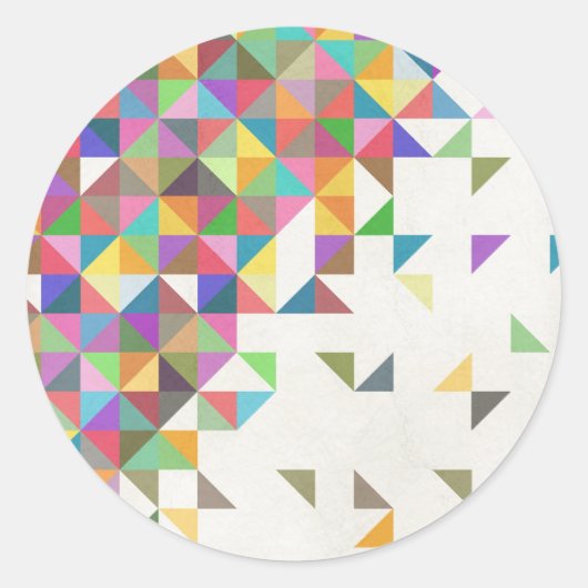 Geweldige kleurig retro geometrisch patroon ronde sticker (Voorkant)
