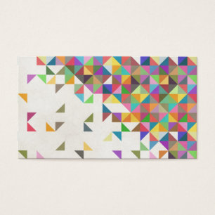 Geweldige kleurig retro geometrisch patroon visitekaartjes