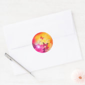 Geweldige kleurrijke bloemen en vlinders ronde sticker (Envelop)