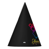 Geweldige kleurrijke pleinen op zwart nieuwjaar feesthoedjes (Links)