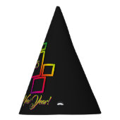 Geweldige kleurrijke pleinen op zwart nieuwjaar feesthoedjes (Rechts)