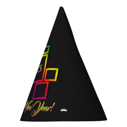 Geweldige kleurrijke pleinen op zwart nieuwjaar feesthoedjes (Rechts)