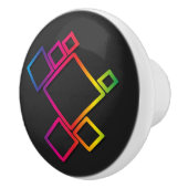 Geweldige kleurrijke vierkanten op zwart nr. 1 keramische knop (Rechts)