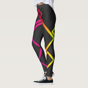 Geweldige kleurrijke vierkanten op zwart nr. 1 leggings