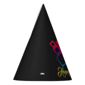 Geweldige Kleurrijke Vierkantjes op Zwart No. 1 Cu Feesthoedjes (Links)