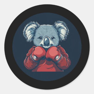 Geweldige Koala Beer Bokser Voor Een Knockout Vibe Ronde Sticker