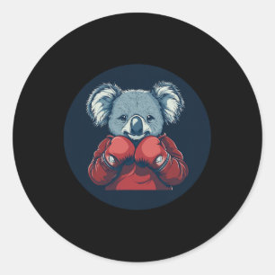 Geweldige Koala Beer Boxer voor een knock-out vibe Ronde Sticker