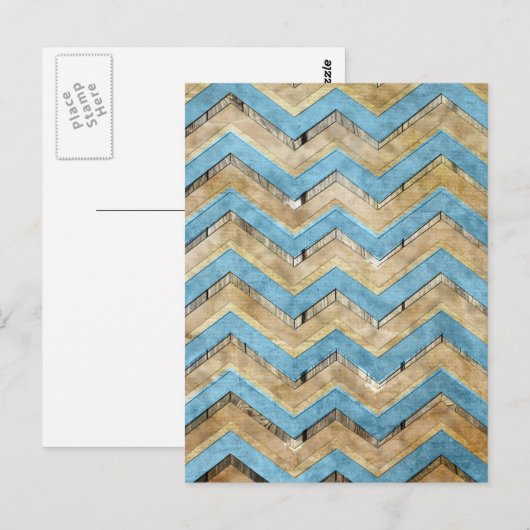 Geweldige koel chevron zigzag patroon briefkaart (Voorkant / Achterkant)