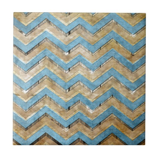 Geweldige koel chevron zigzag patroon tegeltje (Voorkant)