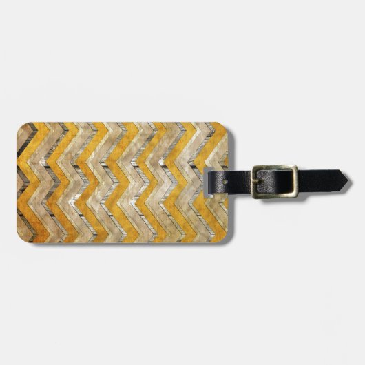 Geweldige koel koude chevron zigzag Patroon hout m Bagagelabel (Voorkant horizontaal)