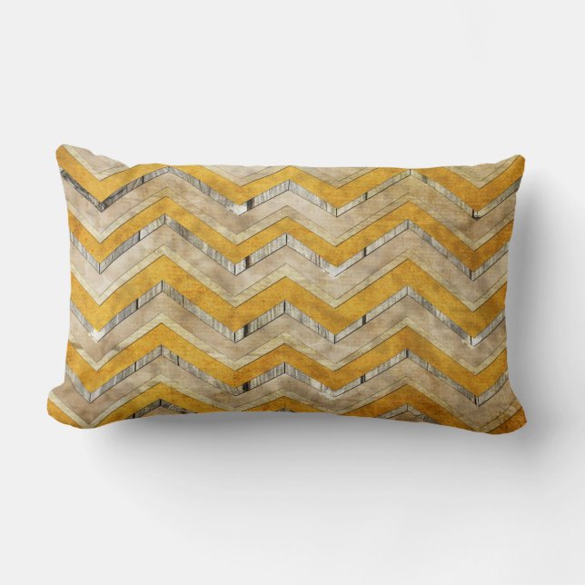 Geweldige koel koude chevron zigzag Patroon hout m Kussen (Voorkant)