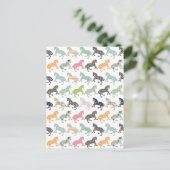 Geweldige koel trendy-paardenpatroon, floraal briefkaart (Staand voorkant)