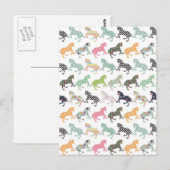 Geweldige koel trendy-paardenpatroon, floraal briefkaart (Voorkant / Achterkant)