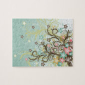 Geweldige koele stippen bladeren splatten bloemen legpuzzel (Horizontaal)