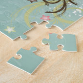 Geweldige koele stippen bladeren splatten bloemen legpuzzel (Zijkant)