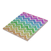 Geweldige koele trendy chevron zigzag patroon rege tegeltje (Zijkant)